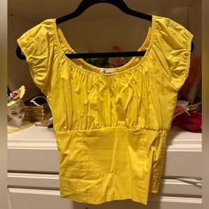 Sara retro style yellow peasant top (size S)
